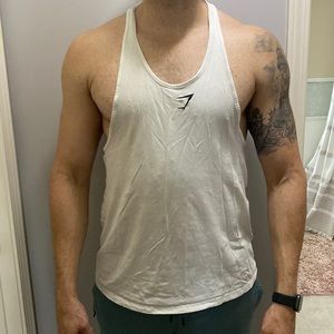 Gym shark mens tank top size xl white